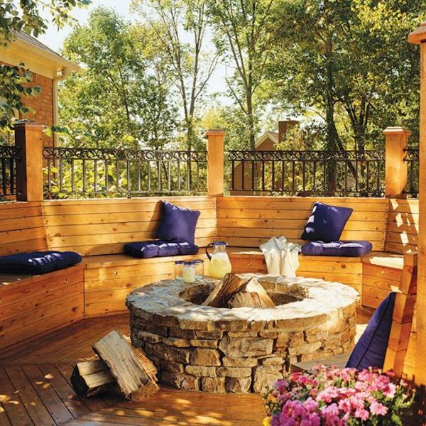 piękny, meble ogrodowe-piękny-garden-design-garden-idee-wood bench-ogród - drewniane ławki