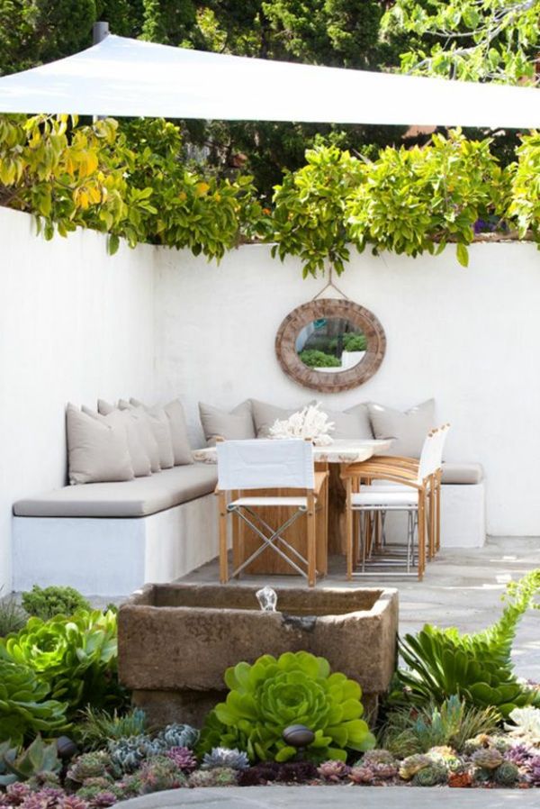 piękny, meble ogrodowe-piękny-garden-design-garden-idee-bench-biały ogród