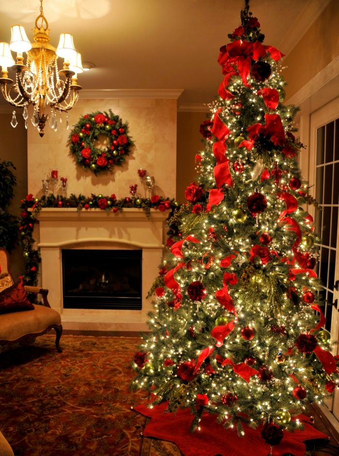 krásne vianočné stromčeky-krb-next-the-jedľa