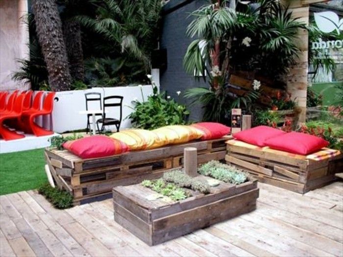 nice-vers-tuin-bank-van-euro pallets Kleurrijke Full Color