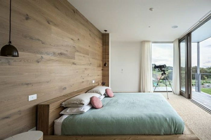bedroom-set-vegg flis-interiør-vegg fliser-tre-interiør-moderne-vegg design-vegg fliser