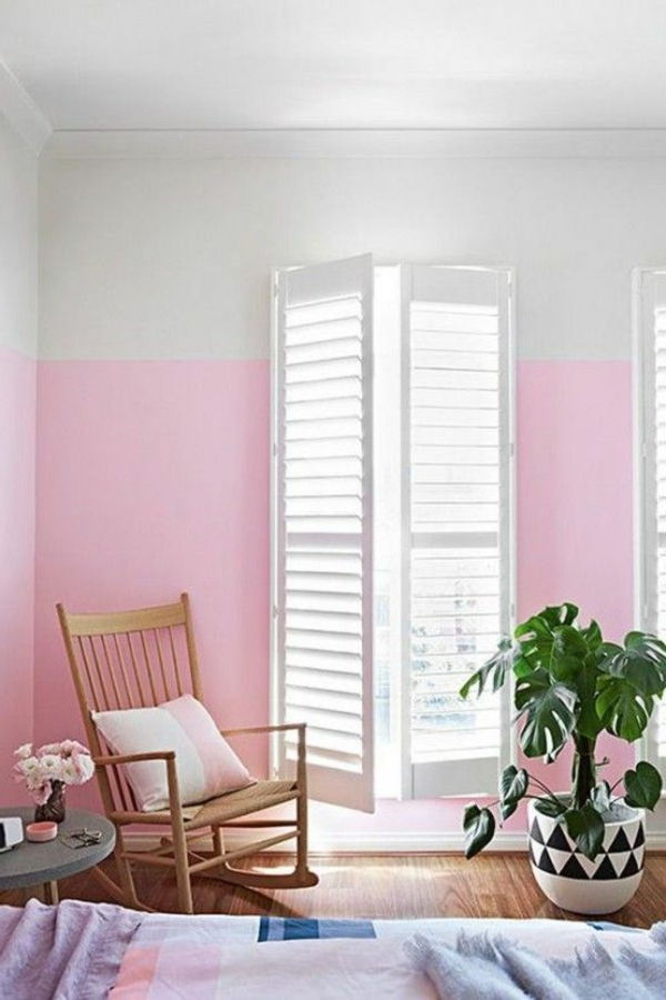 bedroom-idee-camera-design-camera da letto-set-colore rosa della parete