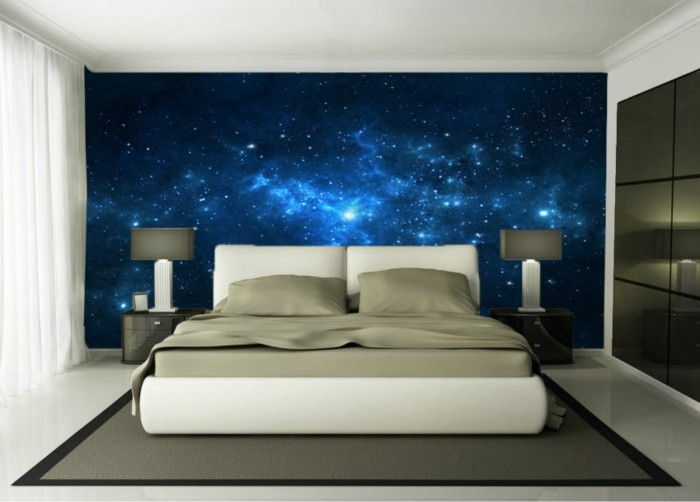 spalnica-z-super-lepo-photowallpaper modro-barvni