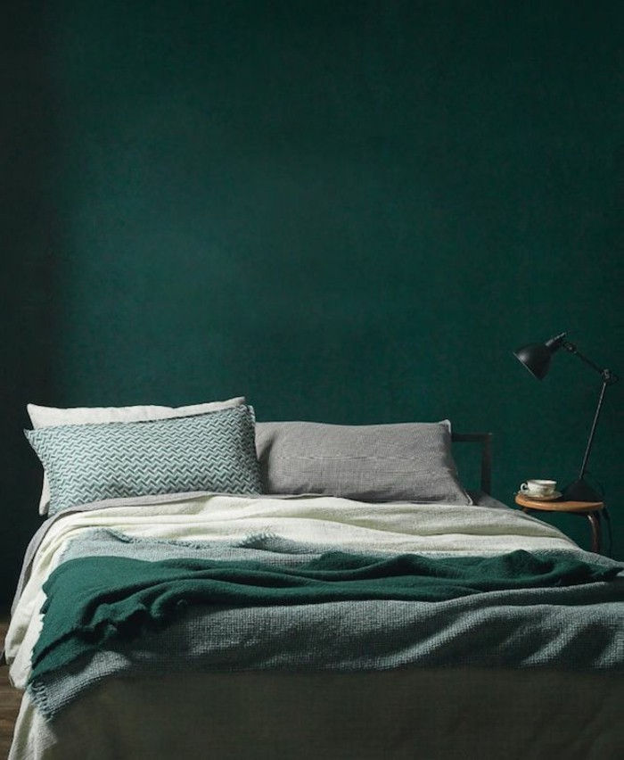 miegamojo-Pabraukti-idėjos miegamojo sienos make-žalia