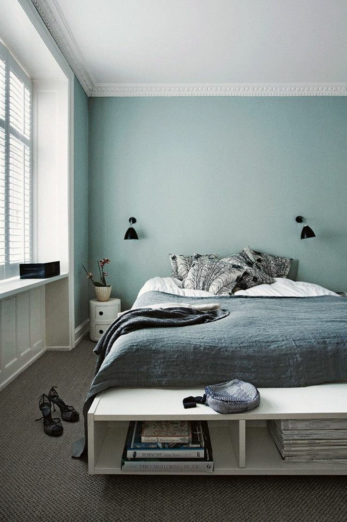 spalnica stenske-design-sobno-poudarjajo-ideje-Mint Color