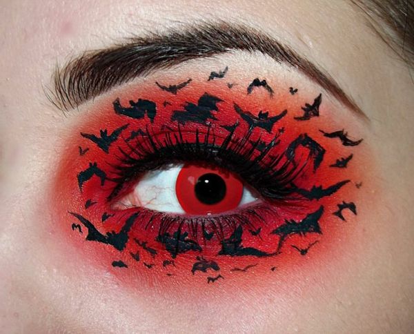 make-up-red-halloween- krásne oko
