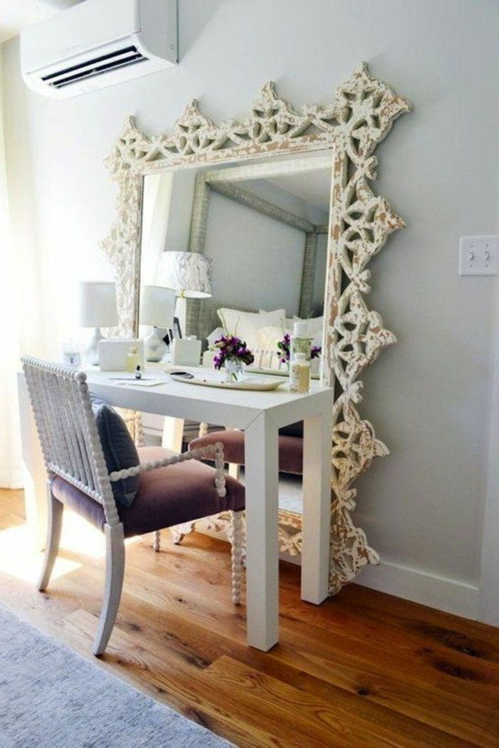 tualetinis staliukas-staliukas-su-veidrodis-protingas-kėdė kvadratinių veidrodis su išmintingas kadro