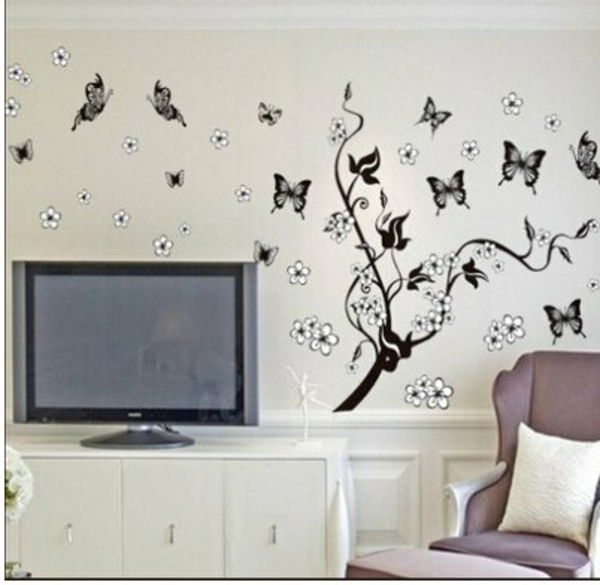 negru-fluture-super-perete de proiectare