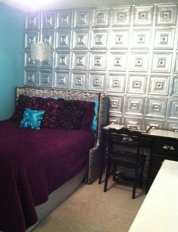 yatak odası tasarlanmış gümüş wandfarbe-