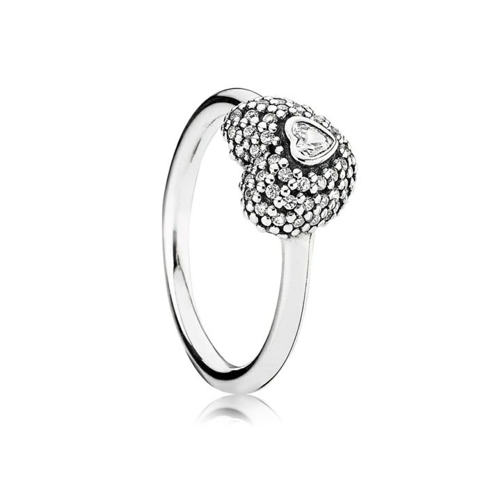 anelli in argento Pandora cuore Cubic Zirconia
