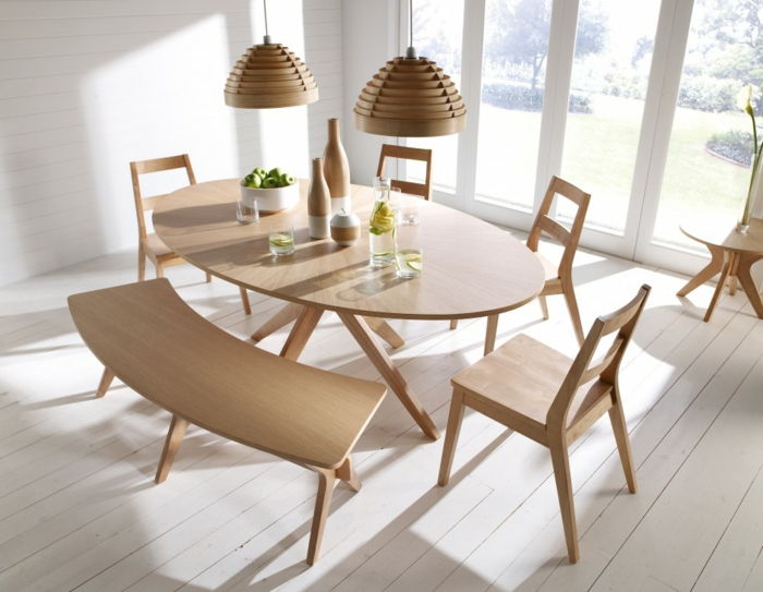 Skandinavski-set ovalno obliko-lesena-design