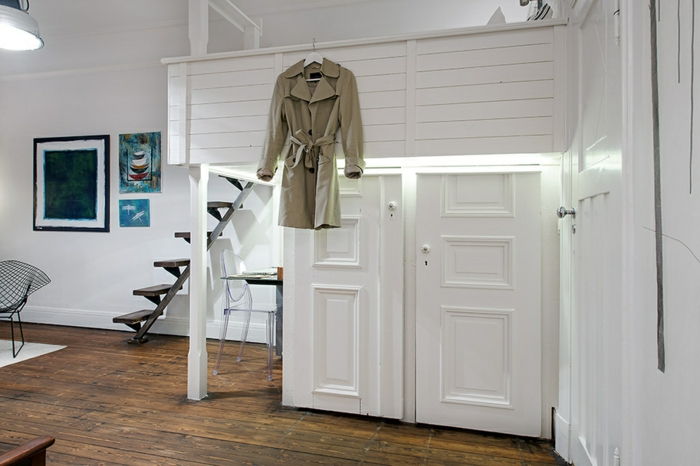 Escandinavos set-escadas-branco-guarda-roupa