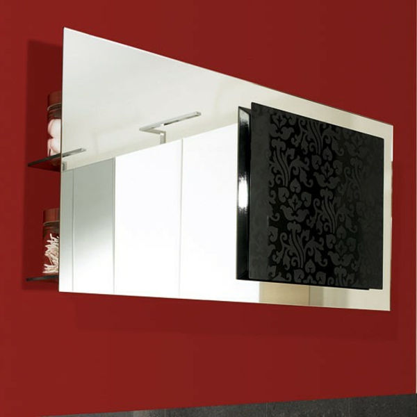 spegelskåp-väggen för-badrum-röd-