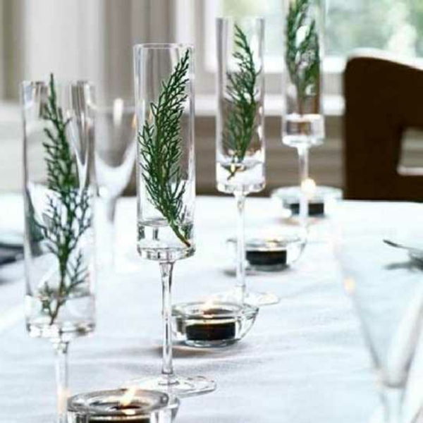 Štýlový stolové dekorácie-in-zeleno-bielej farby