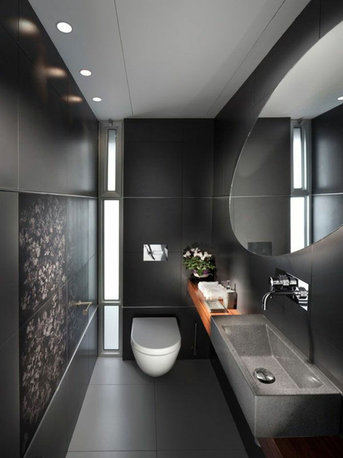 snygg-Badrum design-idéer grå vacker dekoration