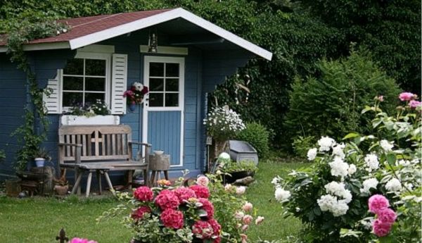 super-pekné - Garden House z dreva v modrom