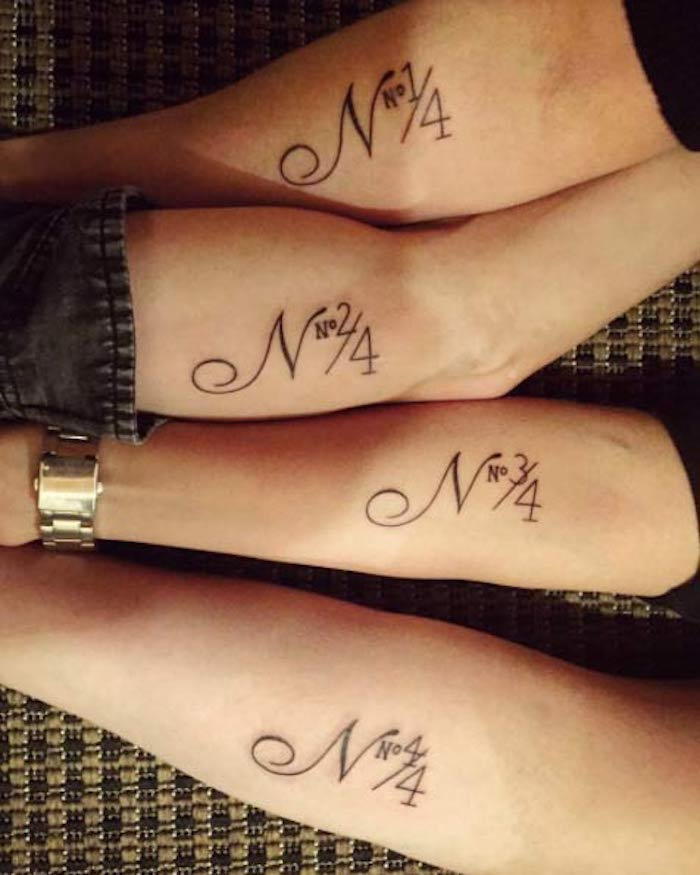 Vrstni red, v katerem se bratje in sestra rodijo na tattoou