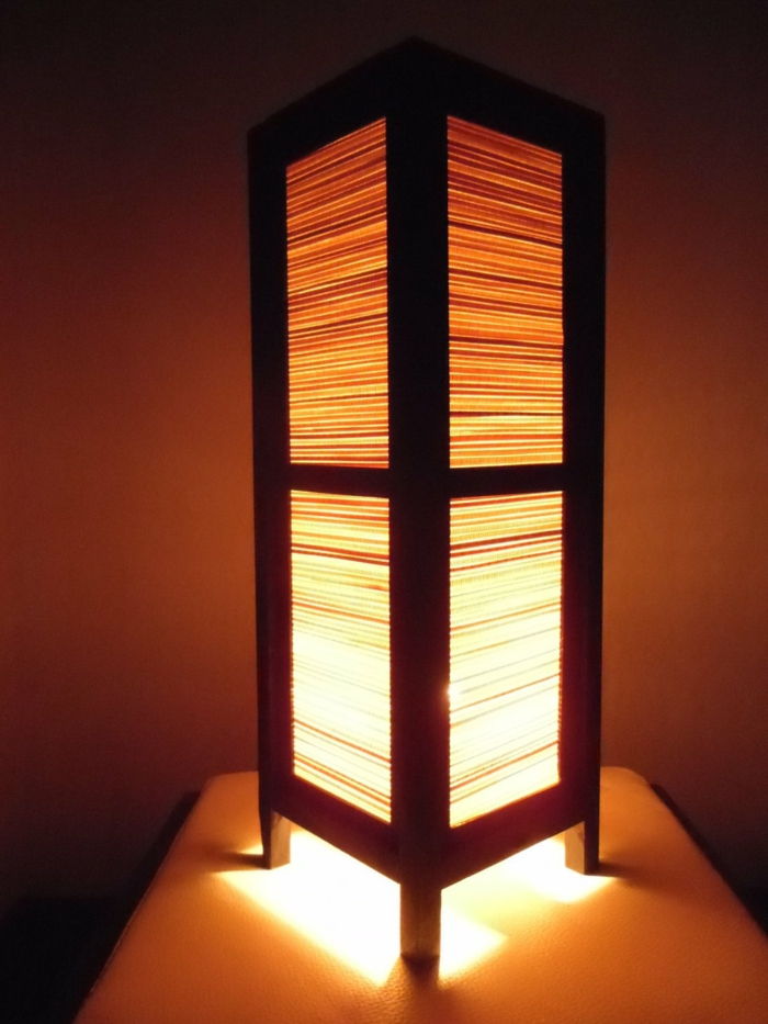 Thai drewniana lampa-Azja-egzotyczne-ze-sztuka nocna lampka