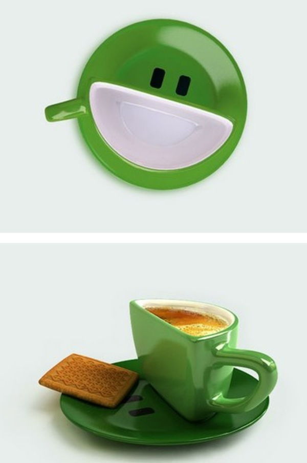 veľký Funny hrnček na kávu v Green