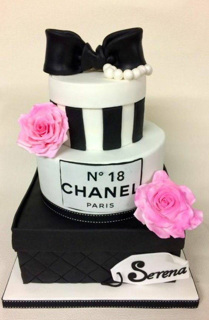 pasta-to-18-doğum günü Geburtstagstorten-Chanel-pasta-to-18 doğum günü