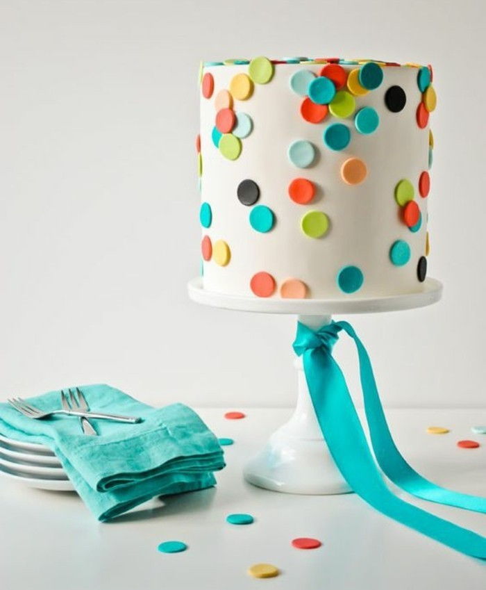 pasta-to-18-doğum günü Geburtstagstorten-tischdeko-ve-geburtstagstorte-birleştirerek-noktalı Pie