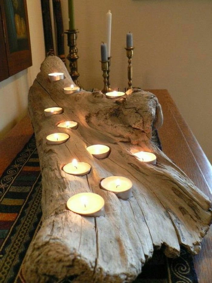 Driftwood-Tinker-puikus-žvakidė-su-daug žvakių-romantiškas-pasidaryk pats