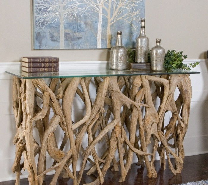 Driftwood-Tinker-table-de-lemn-sticla castron Decoratiuni-verde-plante-picture-carti