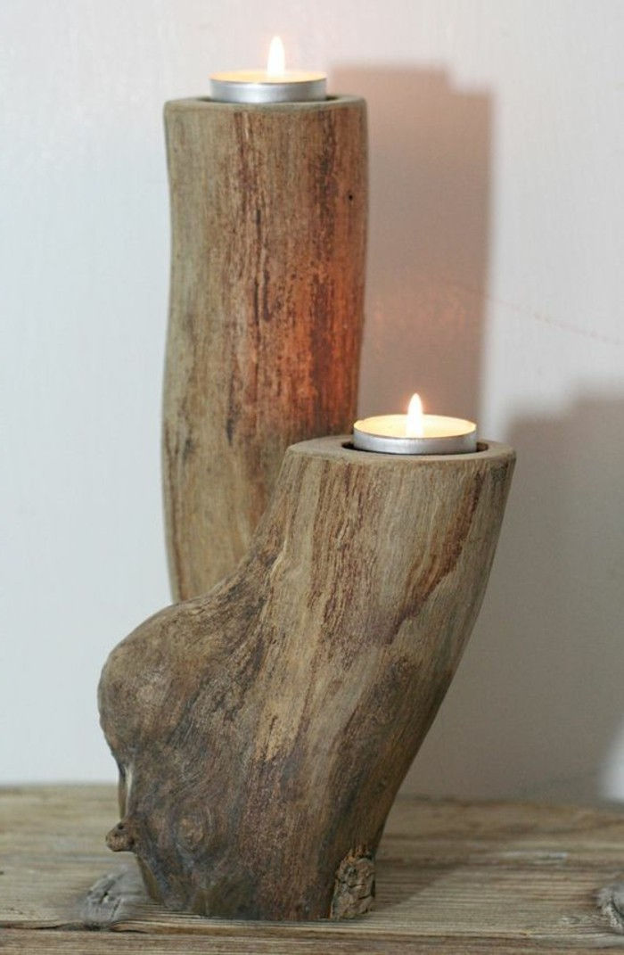 -Šviesos-žvakės-sau-tai balta siena Driftwood deco žvakidė-Diy-table-