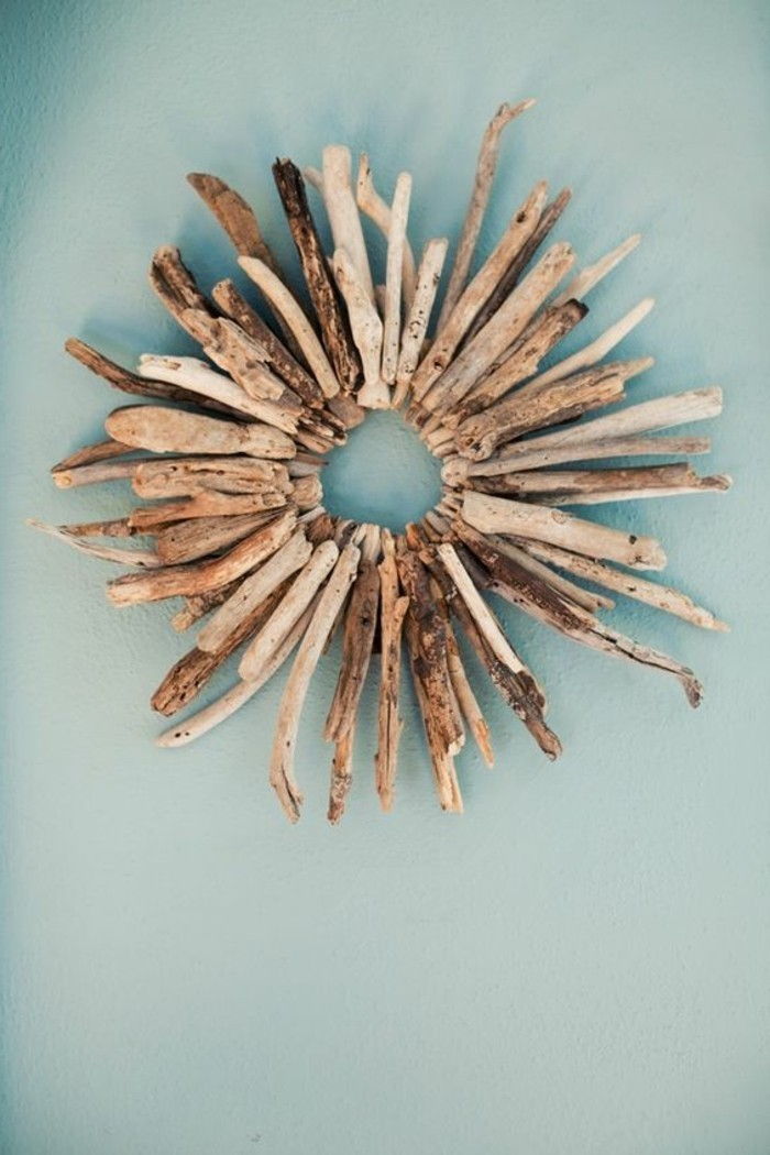 Asigurați-Driftwood-wanddeko albastru-perete-decorare-DIY-te