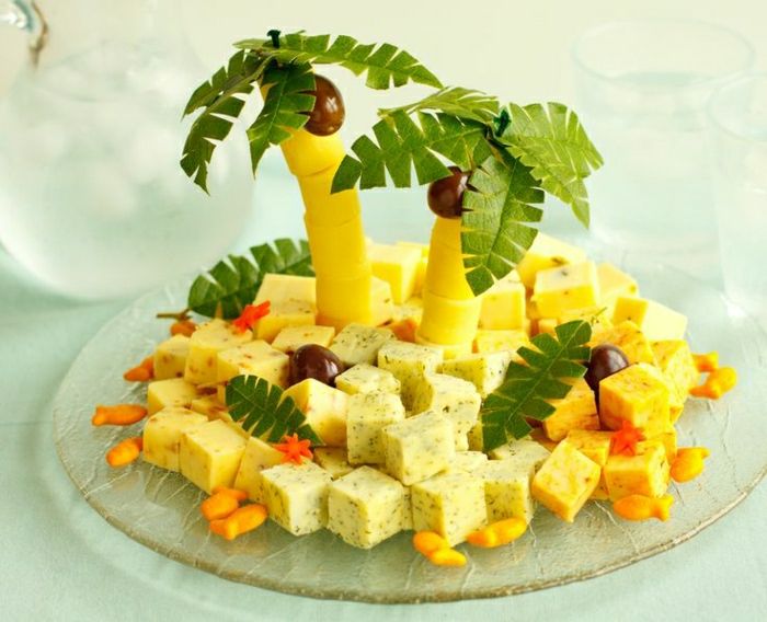 Festa de aniversário de criança Tropical Island queijo doce e criativa