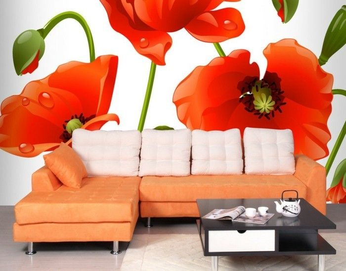 Edinstvene foto-ozadje-cvetje-lepa-design-v-dnevna soba