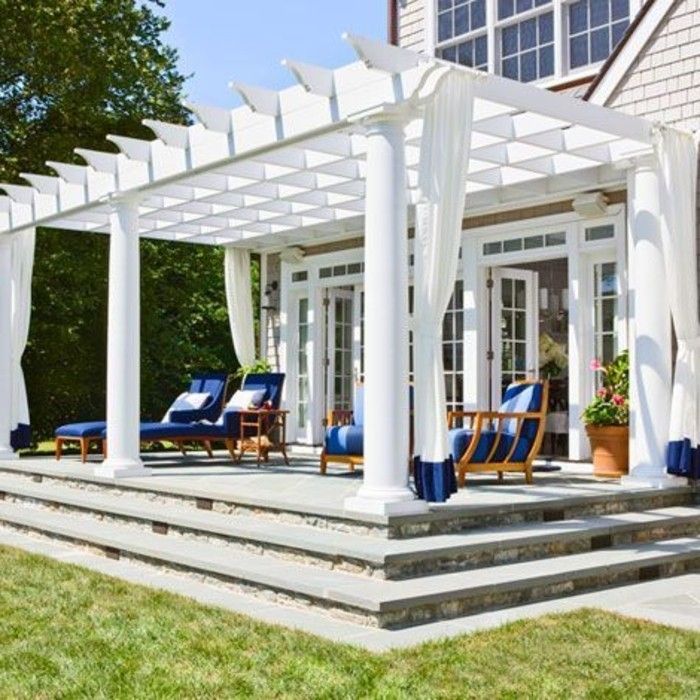 veranda, záhradné-zónové s-bielo-pergoly