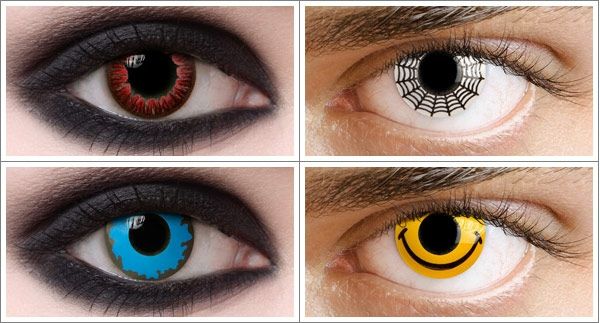 fyra Bakgrund av kontaktlinserna-for-halloween