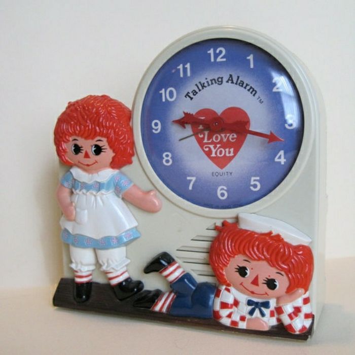 epocă-Ann-și Andy-copil-alarmă ceas cu alarmă ceas-fată