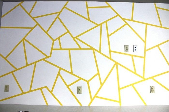 mall-to-föreställa-målare tape-gul-färg vit make-vägg Wanddeko vägg
