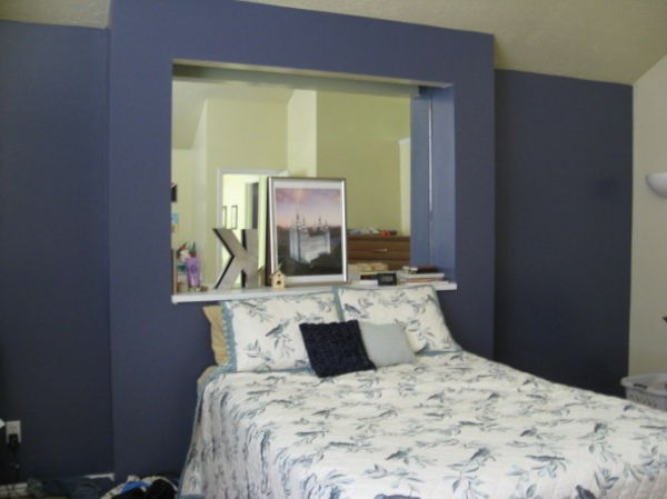parede cor-pó azul-escuro quarto-cores-cor bege parede azul-cama