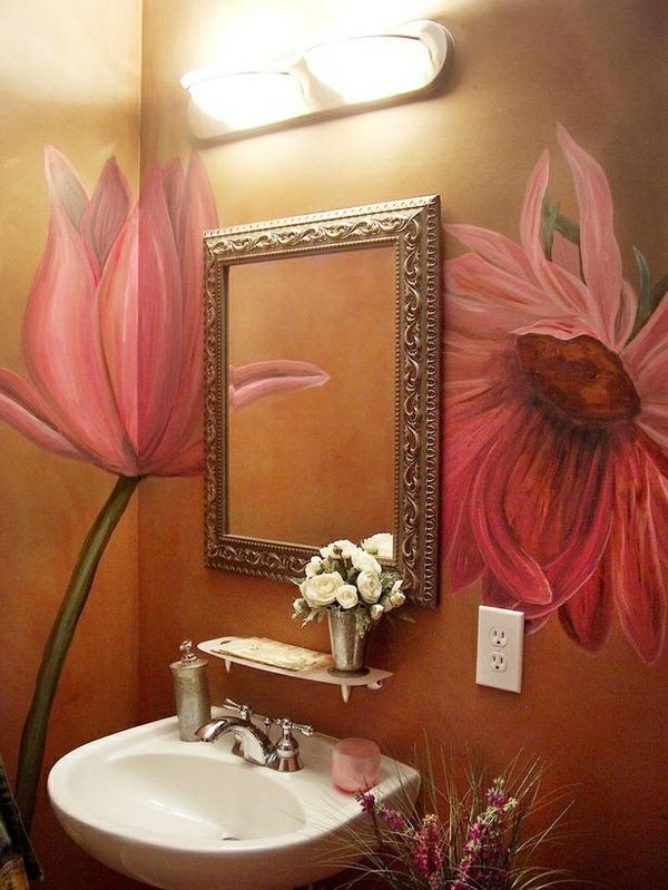 Duvar sanat fikirler-banyo-çiçekler