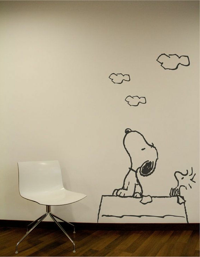 wandtattoo Nursery Snoopy-hvit-vegg