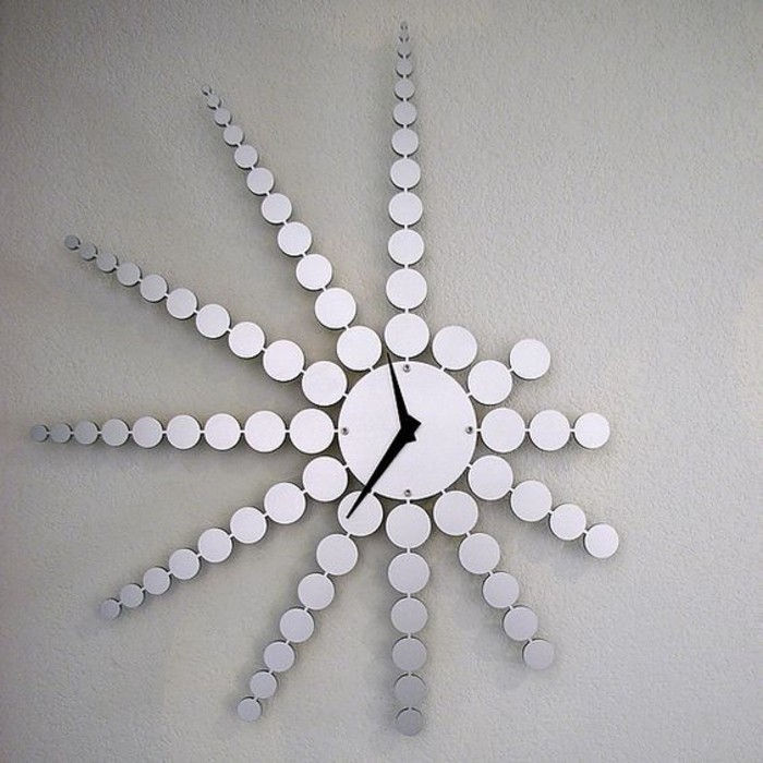 wall-clock-Moderné-dial-metal-black-pointer-lúč efekt