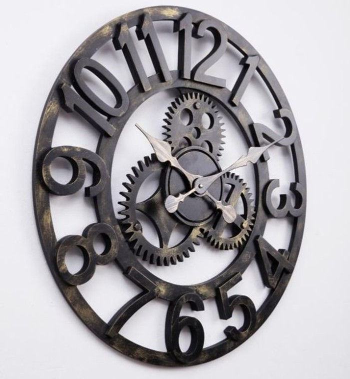wall-clock-XXL-dial-z-kov-pointer-pohybujú sa mechanizmus, vintage