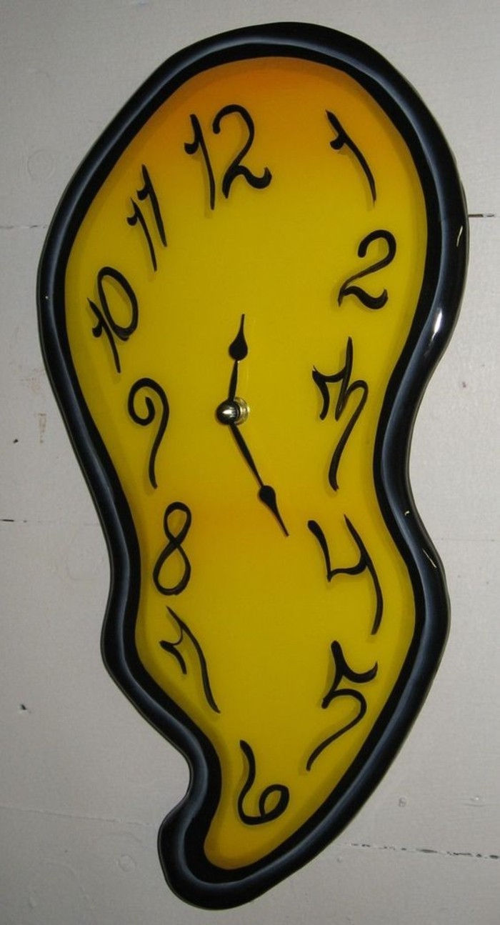 duvar saatleri modern bırak etkisi-damla-sonuç-şelale etkisi sarısı-dial-siyah çerçeveli