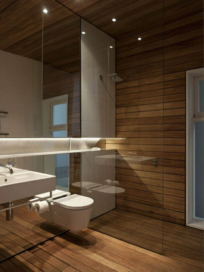 --wandverkleidung-odun iç modern duvar tasarımı duvar kapsayan ve kapalı duş kabini cam