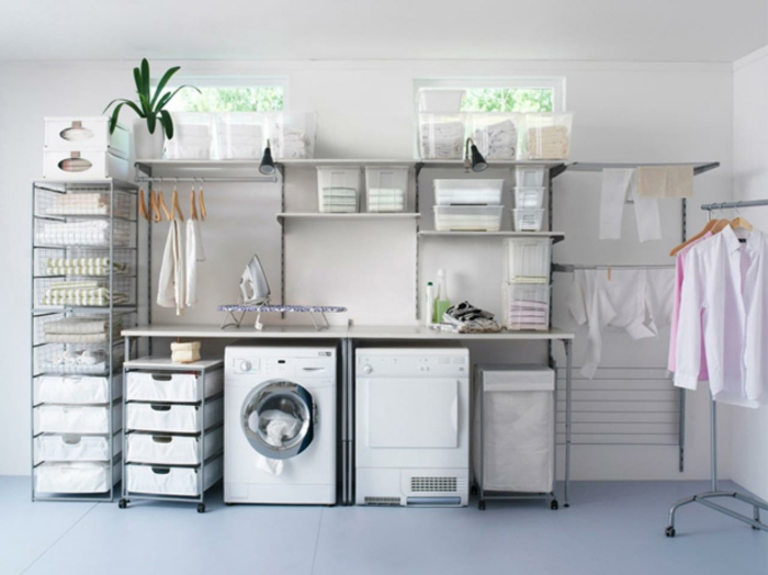 vaskeri-set-elegant hvit-utstyr