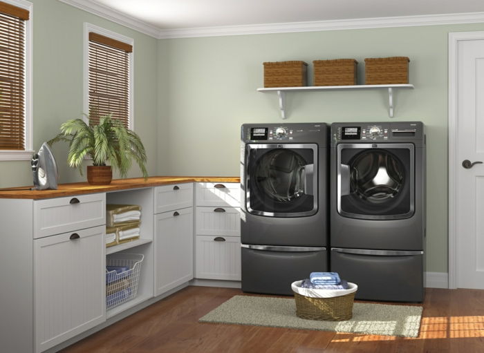 set-lavandaria-preto-branco-arruelas em armários