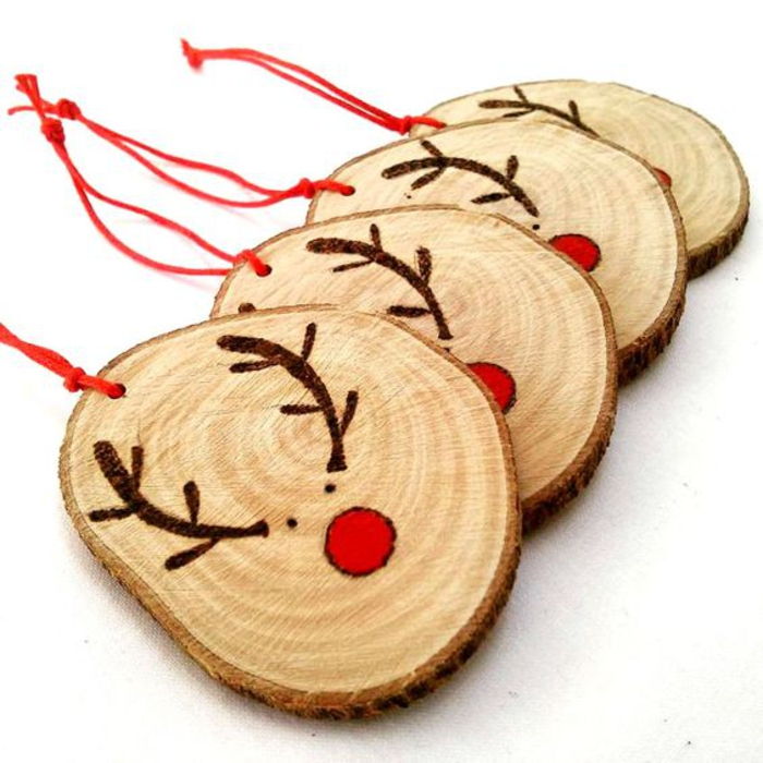 Rudolph vyrobený z dreva sám, skvelé nápady pre vianočné dekorácie, deti prinášajú zábavu