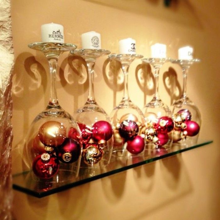 Vianočné dekorácie-yourself tvorby weihnachtsdeko-nápady-vínnej Glaser-s-sviečky