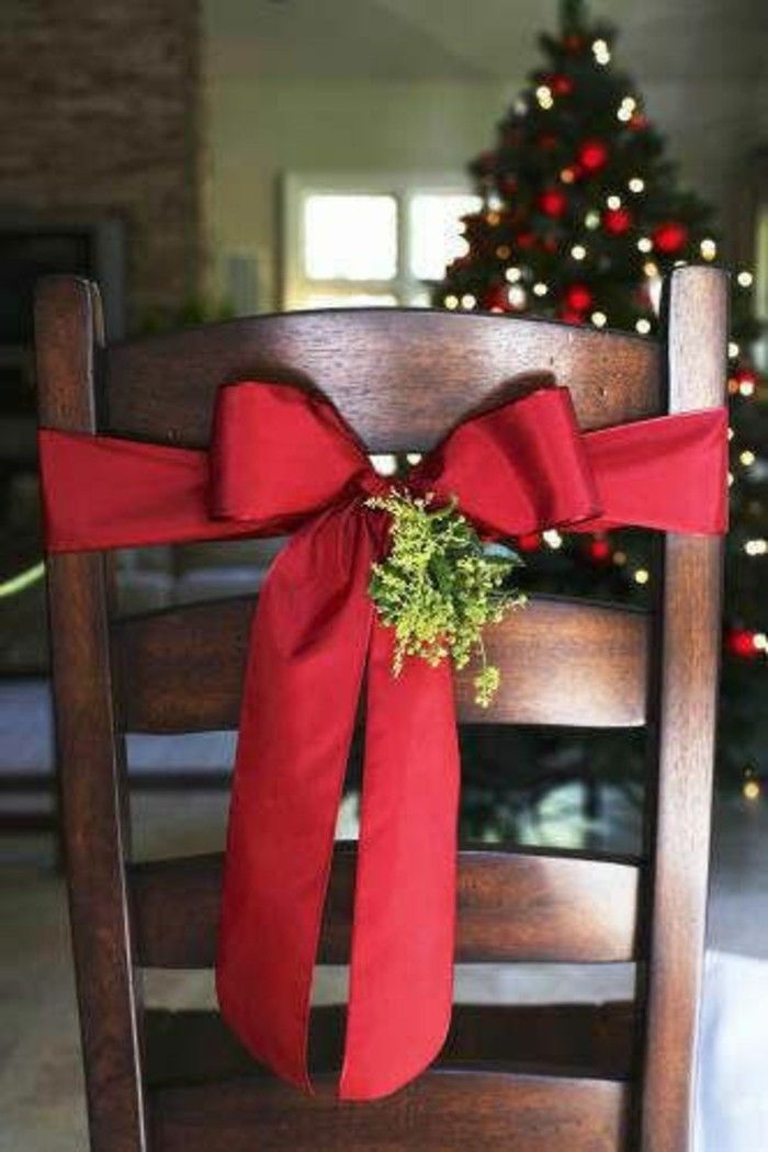 Vianočné dekorácie-yourself tvorby weihnachtsdeko-yourself-make-stoličky-červeno-bow