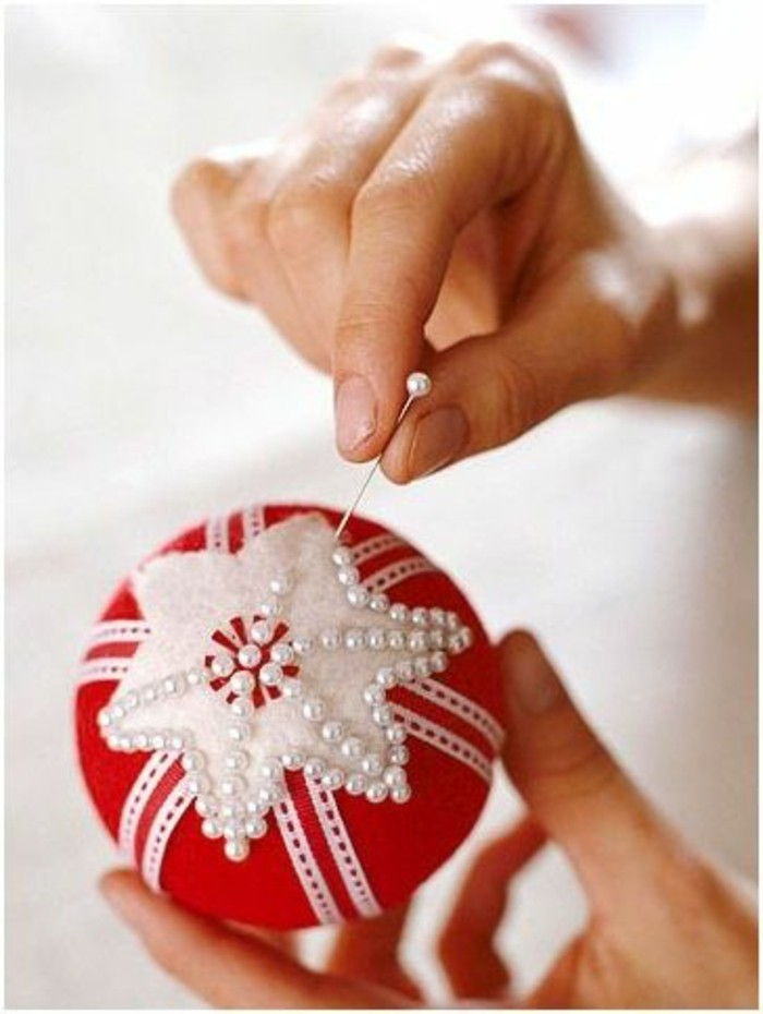 Vianočné dekorácie-yourself tvorby Weinachtsdeko-yourself-make-red-soft osem šperky