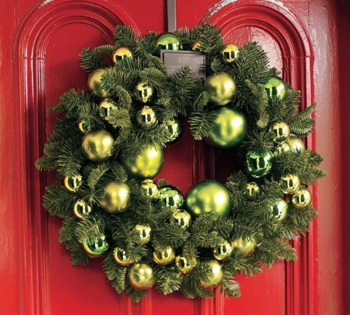 Kalėdų-sau-Craft Žalioji vainikas-of-the-raudona-durų