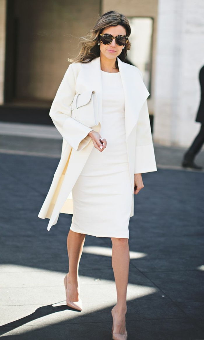 Biały Ubrania Płaszcz Sukienka sprzęgła super elegancki